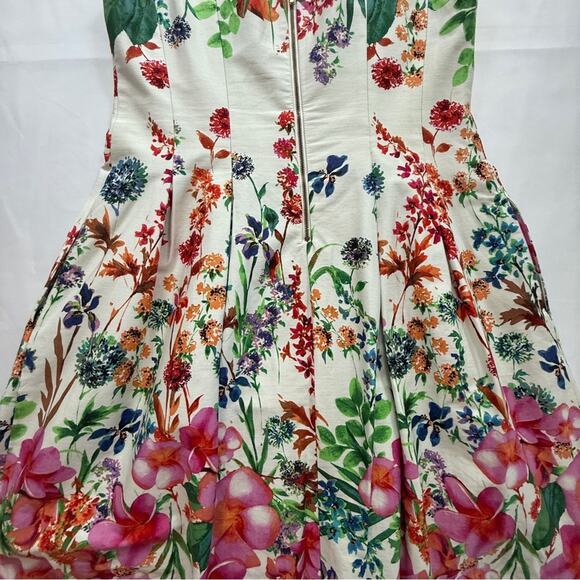 Gabby Skye Floral Fit & Flare Sleeveless Dress White Multicolor Size 8P - Picture 7 of 14